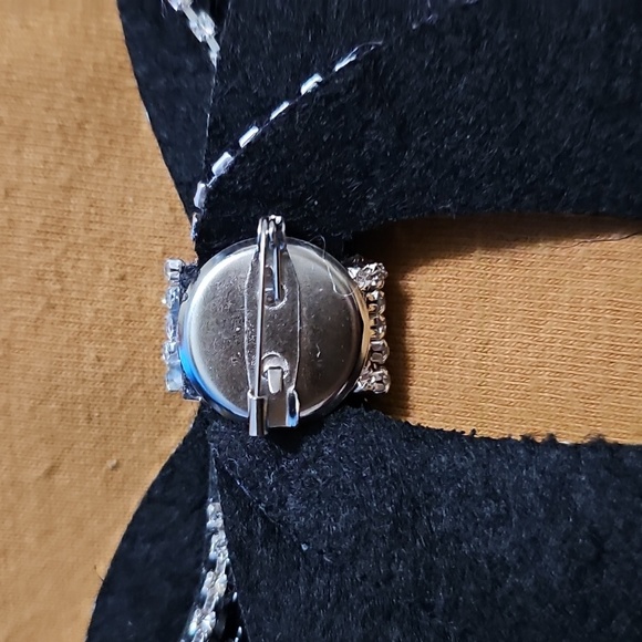 NEW ELEGANT DAZZLING CRYSTAL BOW TIE/NECK TIE - BLACK 3" x 4" - Picture 9 of 11